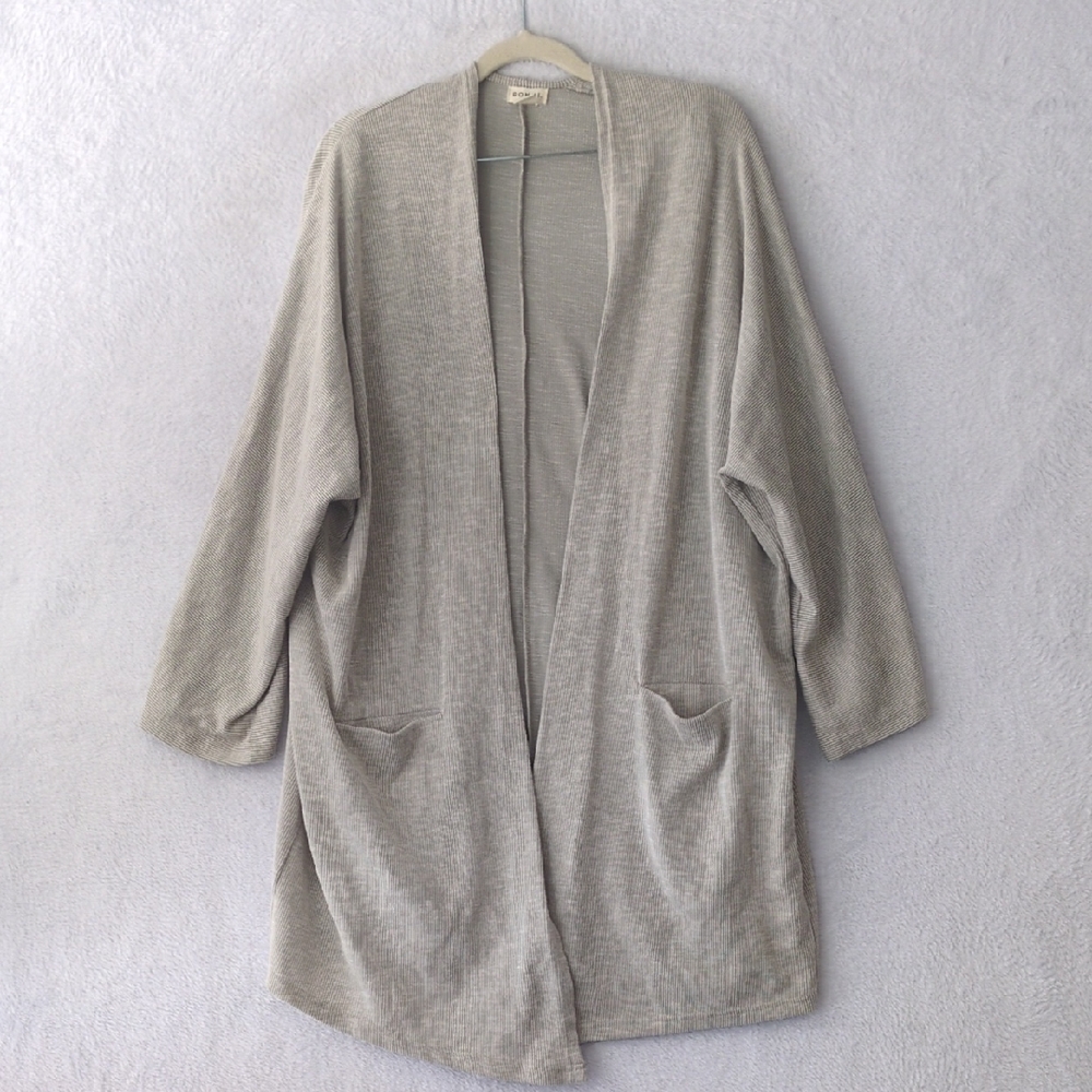 DONNI. Women's Gray Contemporary‎ Casual Cardigan One Size